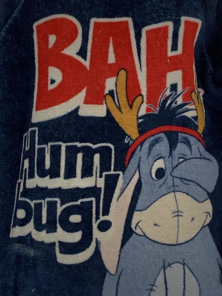 Disney «Sleepwear» размер 12/14 Рождество Eeyore «Bah Hum Bug» флисовый топ длинный Slv - Изображение 3 из 4