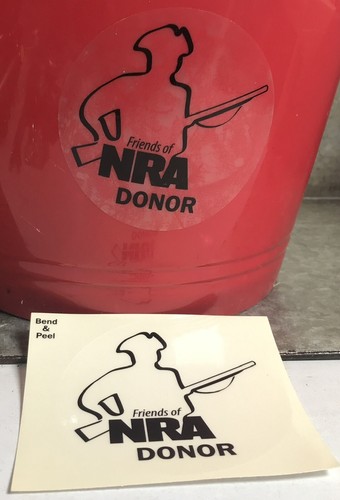 Vtg Friends of NRA Patriot Logo 15+ yrs old New Donor Decal Round Clear 3 1/2" - Picture 2 of 4
