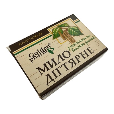 Golden Pharm 70g natürlicher Birkenteer Seifenriegel antiseptisch Akne antibakteriell