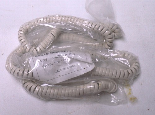 Off White Landline Phone Extra Long Handset Cord Generic Receiver Curly 25Ft