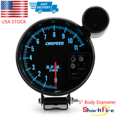 5" 4-In-1 Black LED 11K RPM Tachometer Oil Water Temp Pressure Gauge Shift Light - Foto 9