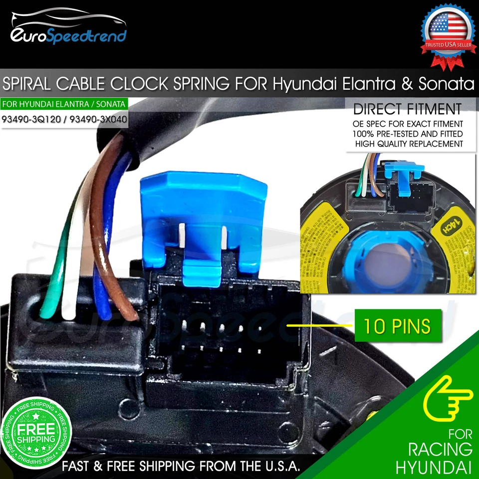 Cable espiral reloj resorte apto para Hyundai Elantra 2011-2013 Sonata 2009-2015 Kia Rio Foto 4 de 4