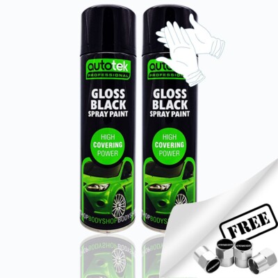2x Autotek schwarz glänzend Sprühlack Profi Karosseriebau Hi Covering Power+G+CP