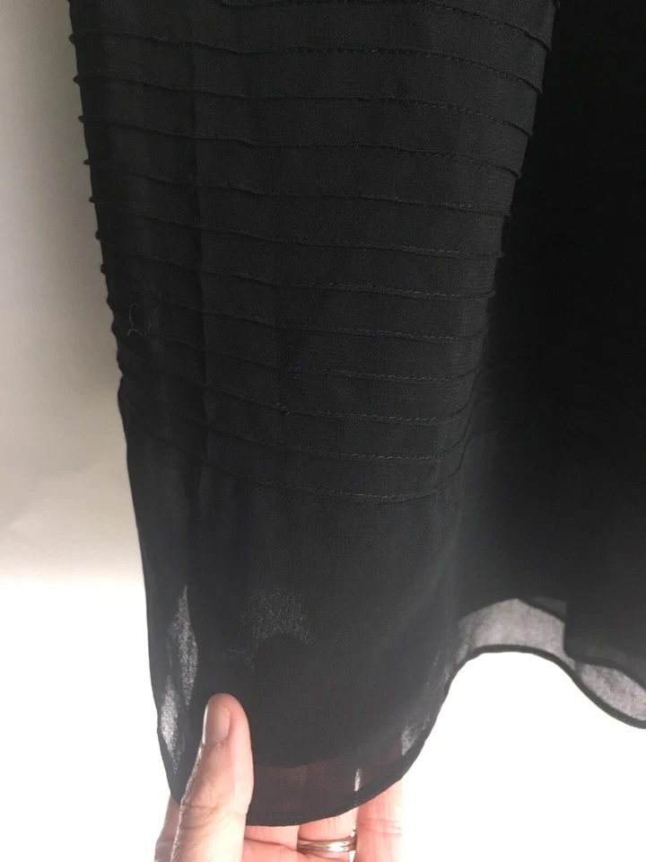 Falda ANN TAYLOR LOFT Para Mujer Talla 00P, Negra MODERNA Por encima de la rodilla Acanalada Plisada Foto 4 de 4