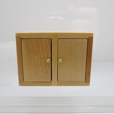 Dollhouse Miniature Wood Simple Wall Cabinet in Oak D3777ND