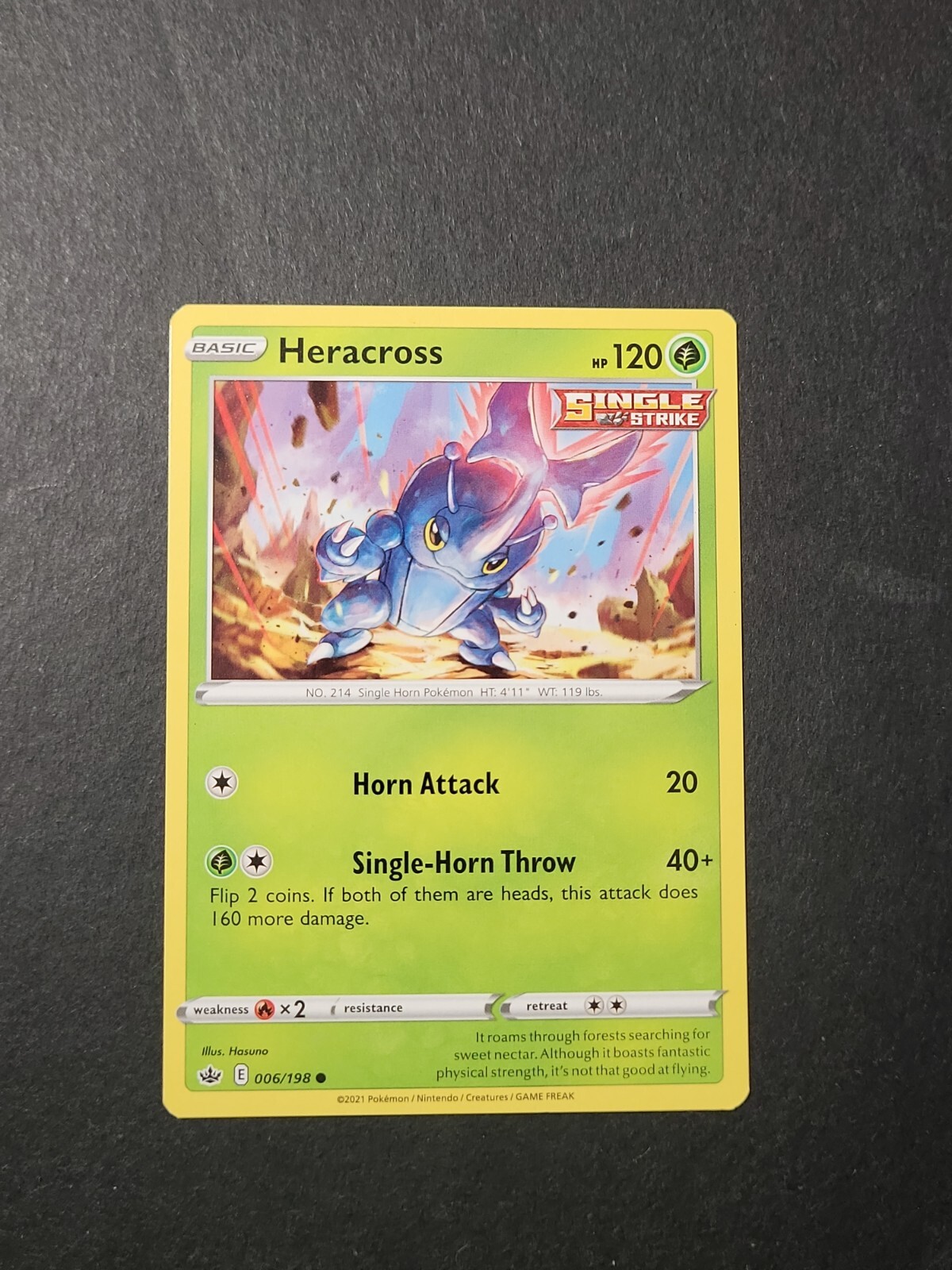 Pokemon Chilling Reign Heracross Common Card 006/198 NM