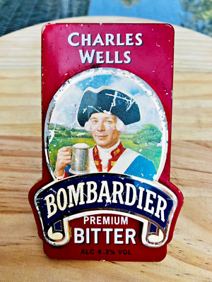Vintage Charles Wells Bombardier Premium Bitter Pump Clip mit Armaturen