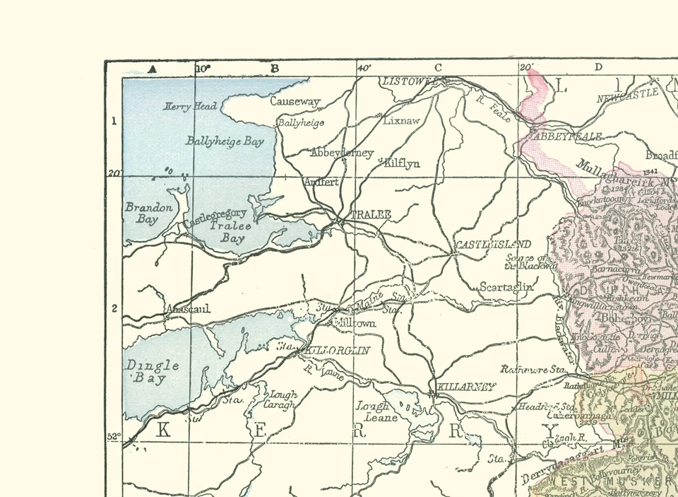 Historic Map - Cork County Ireland - Bartholomew 1882 - 23 x 31.43 - Image 2 of 4