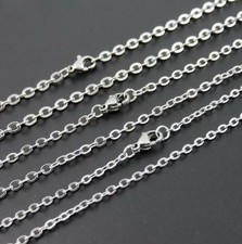 5pcs in bulk Stainless Steel joint Oval rolo Chain Necklace women men 1.5-4.5mm