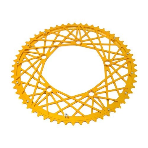KCNC Cobweb Serie CNC 7075 Alloy Chainring Set 58-44T,BCD 130mm, Gold - Image 4 of 4