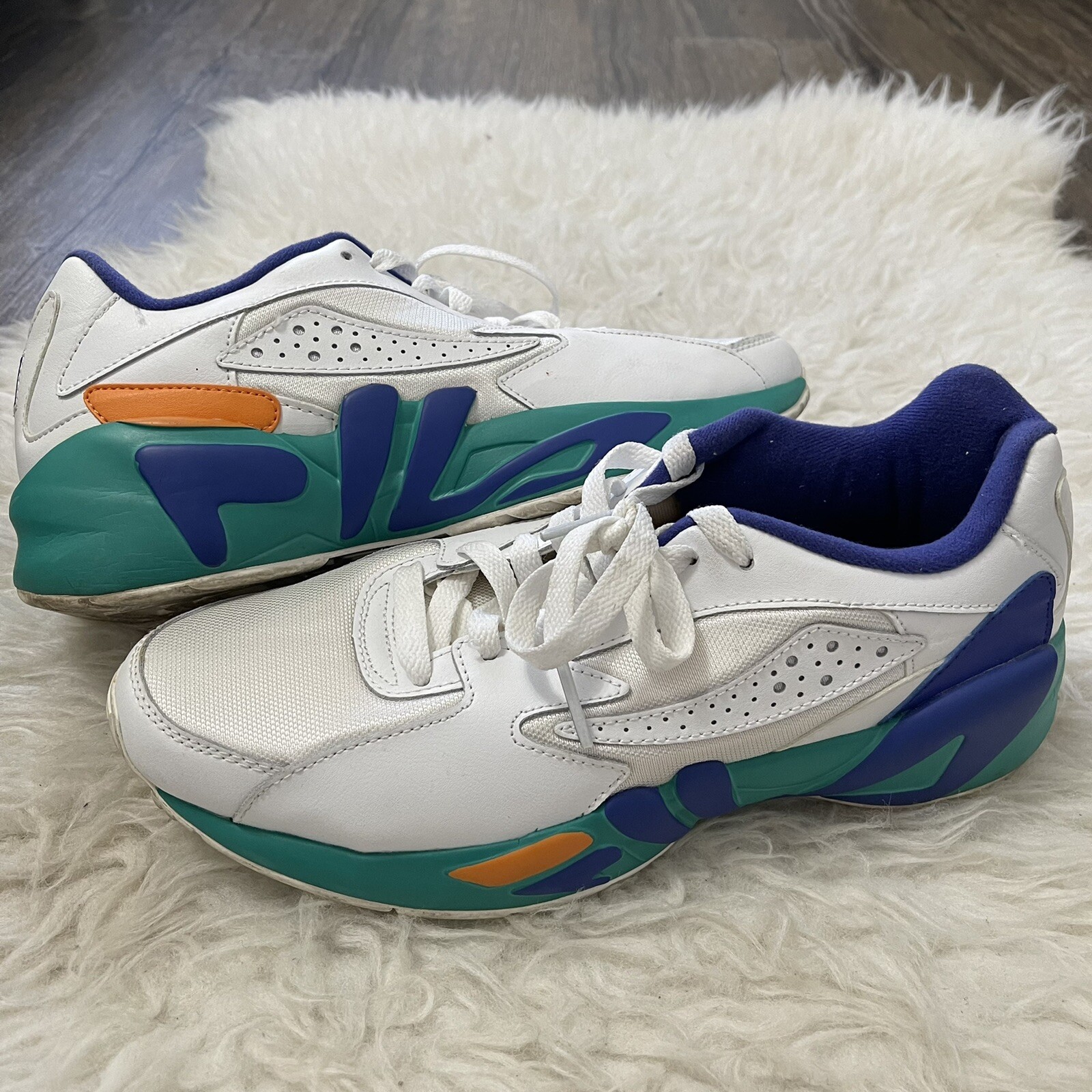 SAOLA Sneaker bassa stringata Fila Mindblower uomo pelle bianca e nylon taglia 9 usata in ottime condizioni