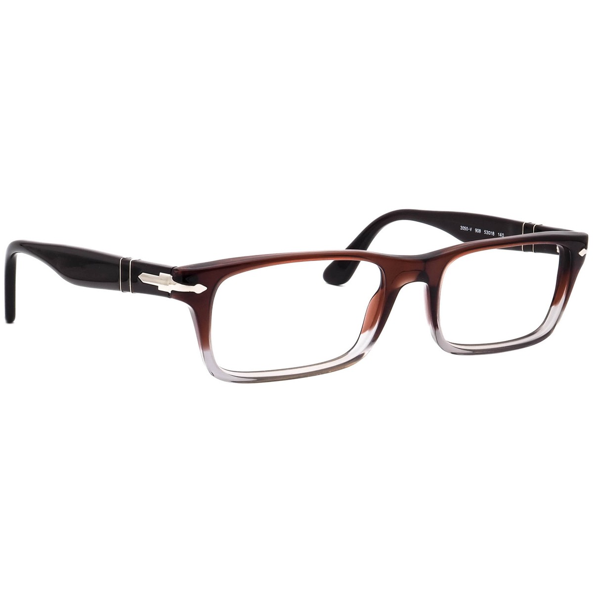 Persol Eyeglasses 3050-V 908 Maroon Brown/Grey Rectangular 53[]18 140  Handmade