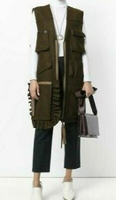 Nwt Erika Cavallini Art To Wear ! Black Wool Zip Pockets Vest Size 42 Bust 48"