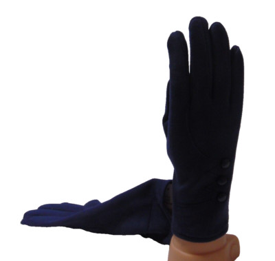 Gloves Women's Tech Touch Navy M/L 3 Buttons Stretch Wrist CG Couture Gems