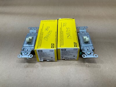 Lot Of 2 Hubbell 3-Way Light Switch CS3201 Ivory 120/277 VAC #87A13*IAC