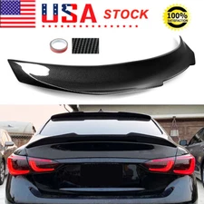 For Infiniti 2014-22 Q50 Carbon Look ABS PSM Style High-Kick Wing Trunk Spoiler
