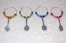 4 Tennis Racket Wine Glass Charms! Sports, Tennis club, Country club