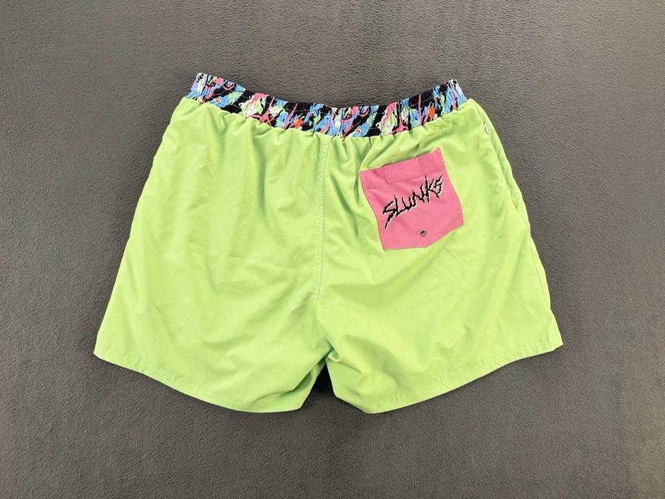 Bañador de voleibol Slunks verde neón XXL reciclado poli elástico estilo retro años 80 Foto 4 de 4