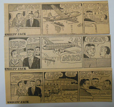 (26) "Smiln' Jack" Dailies by Zack Mosley from 10/1955 Size: 2.5 x 8 inches