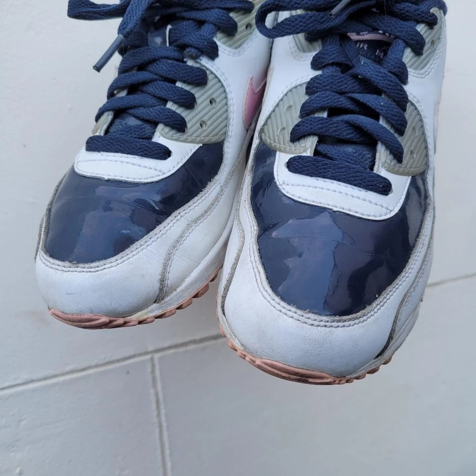 Womens Nike air max 90 2008 rare White pink patent navy 312153 461 UK 5.5 - Image 3 of 4