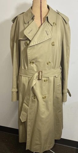 Trench cappotto uomo Burberrys vintage fodera lana beige 44 lungo
