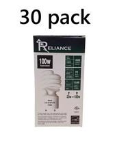 30 Pack of Reliance 23W GU24 CFL Spiral Light Bulbs 2700K 23W  100W Equivalent