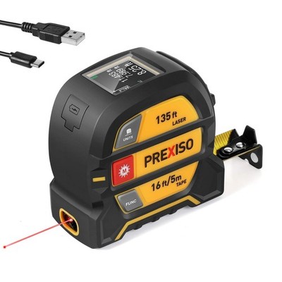 PREXISO 2-in-1 Laser Tape Measure, 135Ft Rechargeable Measurement Tool & 16Ft...