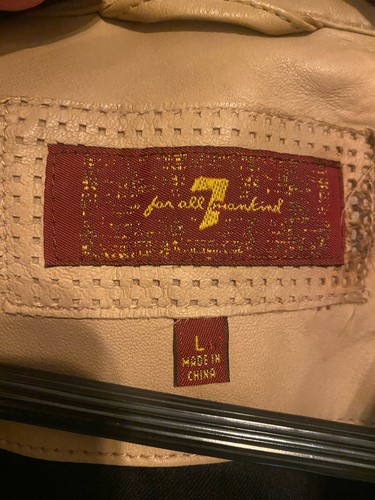 Womens 7 For All Mankind Perforated Leather Jacket Size L - Picture 10 of 10