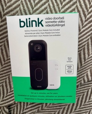 Blink Video Battery Doorbell 2nd Gen with Sync Module Core Black Home Security