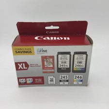Genuine Canon XL Combo Pack PG-245XL CL-246XL w/ Photo Paper New Sealed