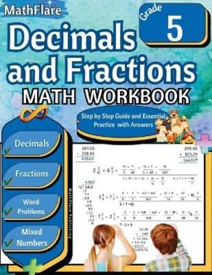 Mathflare Publishing Decimals and Fractions Math Workbook 5th Grade (Paperback)