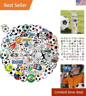 Perfect Soccer Gifts: 100 PCS Vinyl Stickers for Kids and Adults - Waterproof!