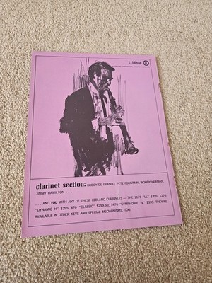 TBOOK68 MAGAZINWERBUNG 11X8'' LEBLANC KLARINETTE - BUDDY DE FRANCO 