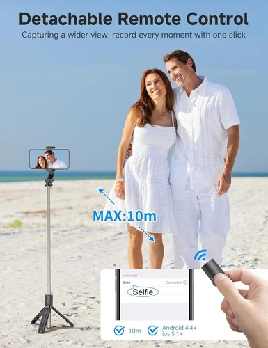 SelfieShow Selfie Stick Extendable Tripod w/ Wireless Remote and Phone Holder - 第 15/15 張圖片