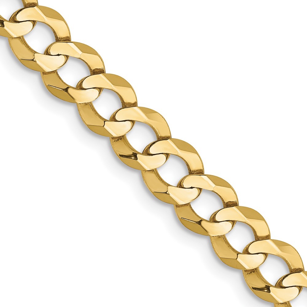10K Yellow Gold 5.9mm Lightweight Flat Cuban Chain Necklace 22
