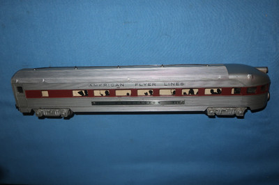 American Flyer #963 Chestnut Stripe observation Passenger Car