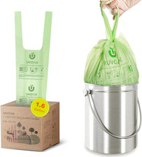 1.6 Gallon Compostable Bags with Handles, Small Kitchen Food Scrap Bags for Coun