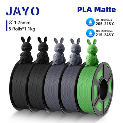 JAYO 5.5KG PLA Matte 3D Printer Filament 1.1KG/SET 1.75mm With Spool Matte Gloss