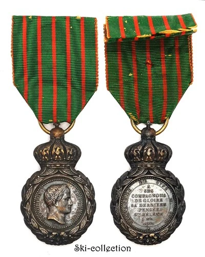 Medal of St. Helena. Napoleon Ith Emperor. 1857. France. Original Ribbon