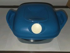 Tupperware Heat N Serve Square 5 Cups Blue w/...