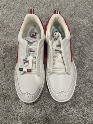 Men's FILA Sanati SL - Gardenia/Fila Red Italian Leather