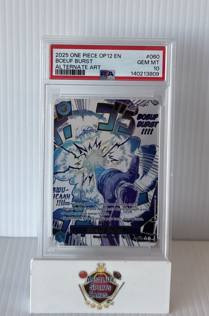 2025 One Piece OP12 EN Boeuf Burst Alternate Art #060 PSA 10 GEM
