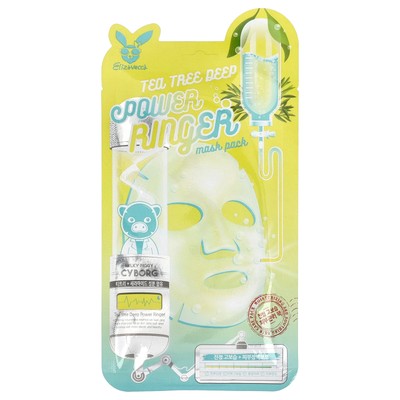 Tea Tree Deep Power Ringer Beauty Mask Pack, 1 Sheet, 0.78 fl oz (23 ml)