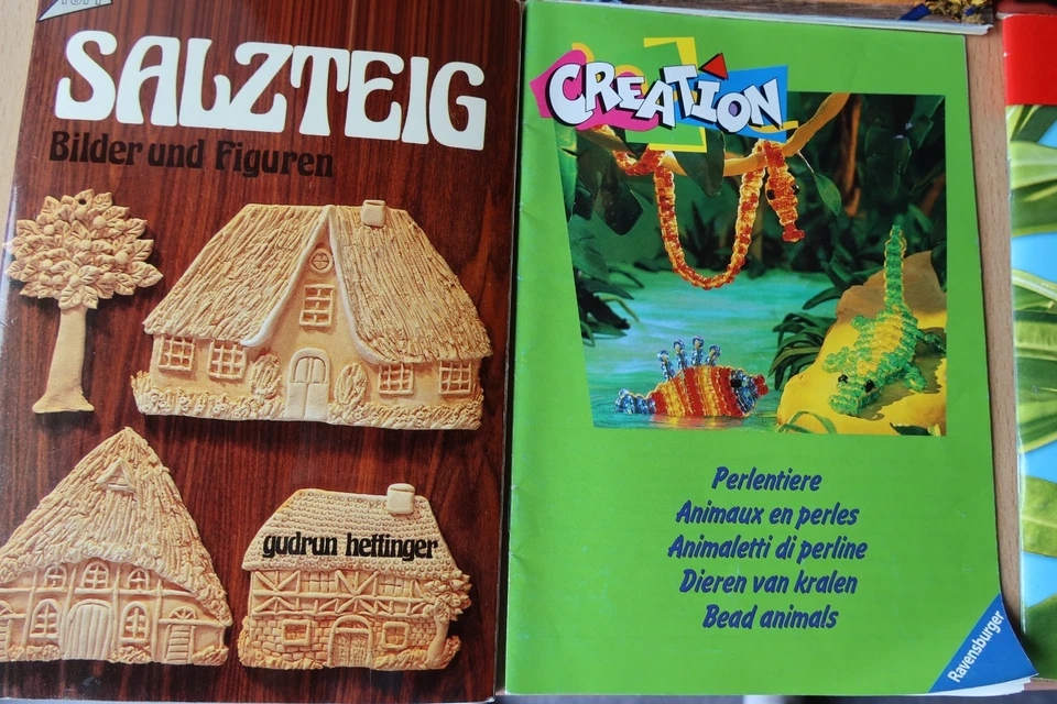 10 x Anleitungen Hefte zum Basteln - Salzteig Modeschmuck Kreuzstich Perlentiere - Bild 4 von 4
