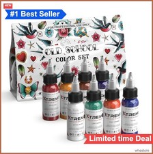 Tattoo Ink Set 8 Colors 1 oz Old School Vegan Water Based Pigment Pigments