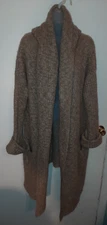 Rocky Barnes 360 Sweater Size S Brown 47% Mohair Wool Hooded Open Front Cardigan