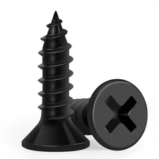 Wood Screws 1/2 Inch,  Premium Flat Head Phillips Black Wood Screws 135 PCS, Sel