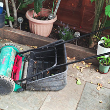 Bosch AHM 38 G Manual Push Reel/Cylinder Lawn Mower with Grass Catcher Box