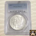1887 Morgan Silver Dollar PCGS MS64,  BRIGHT WHITE COLOR From Storage 🔥