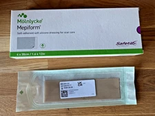 MEPIFORM SILICONE SCAR - KELOIDS DRESSING - MOLNLYCKE - 4 X 30CM X 1 DRESSING